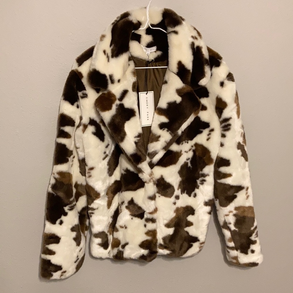 Emory Park faux cow hide jacket